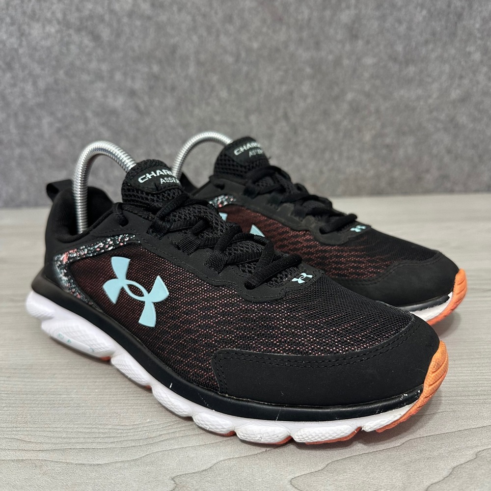 Under Armour Charged Assert 9 Running Shoes Womens 9 Black‎ Splatter Athletic